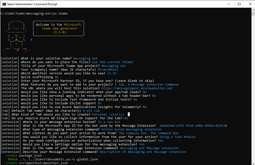 How to create Action based Messaging Extension as Teams App